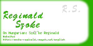 reginald szoke business card